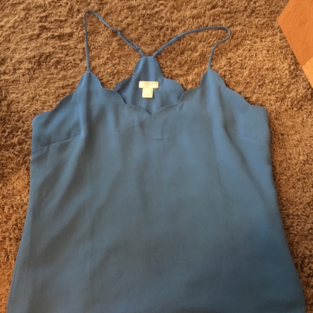 J crew scallop neck lines tank top